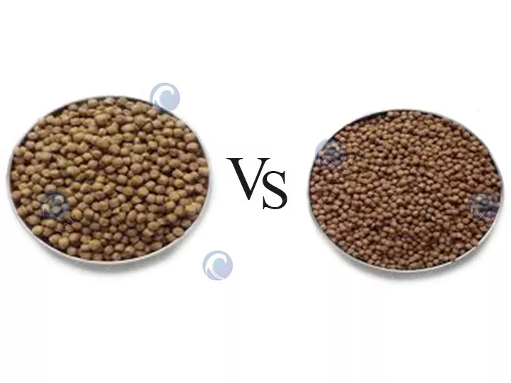 Comparison of sinking and floating fish feed pellets