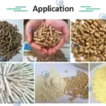 raw materials and finished products of rabbit feed machine
