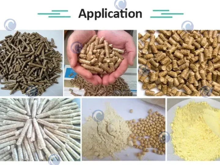 Rabbit Feed Pellet Making Machine 8 Raw materials and finished products of rabbit feed machine